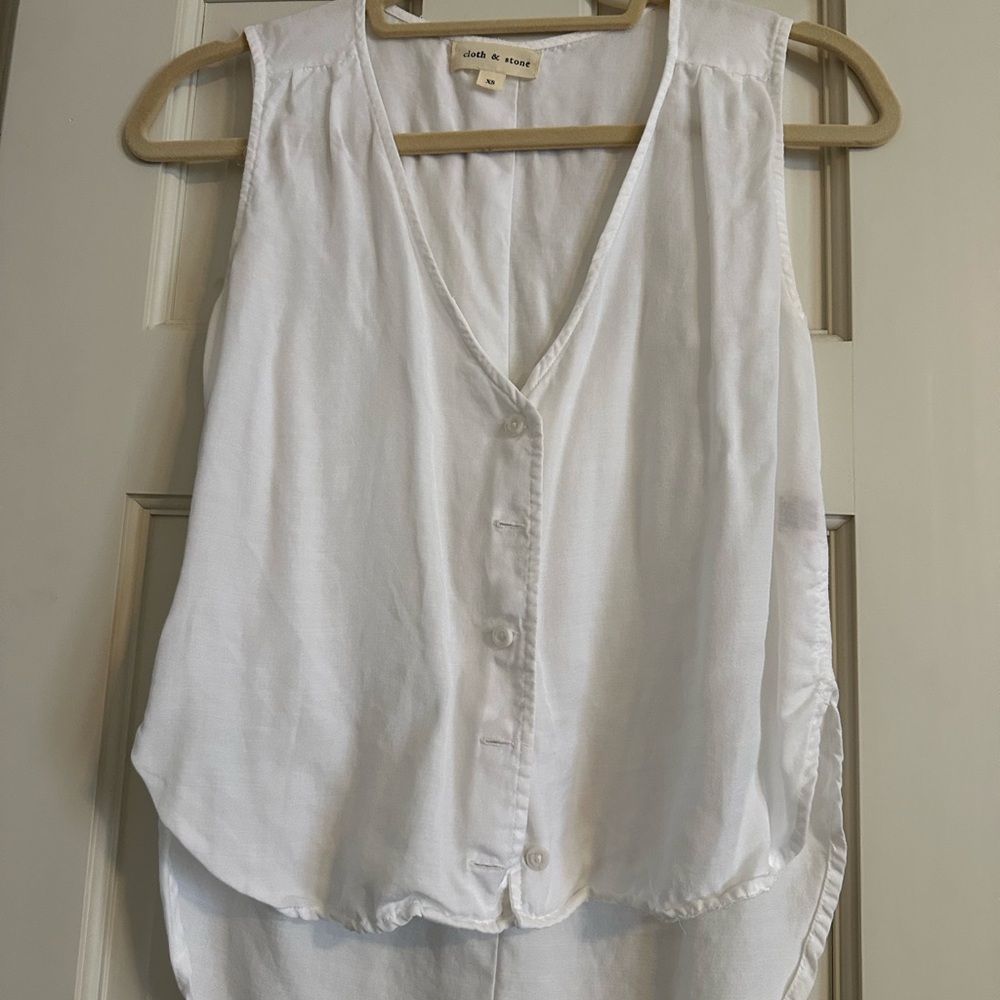 White Sleeveless Top